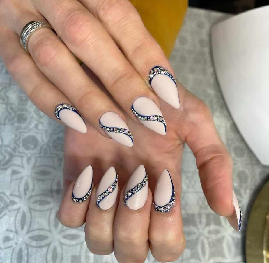rhinestones nails designs