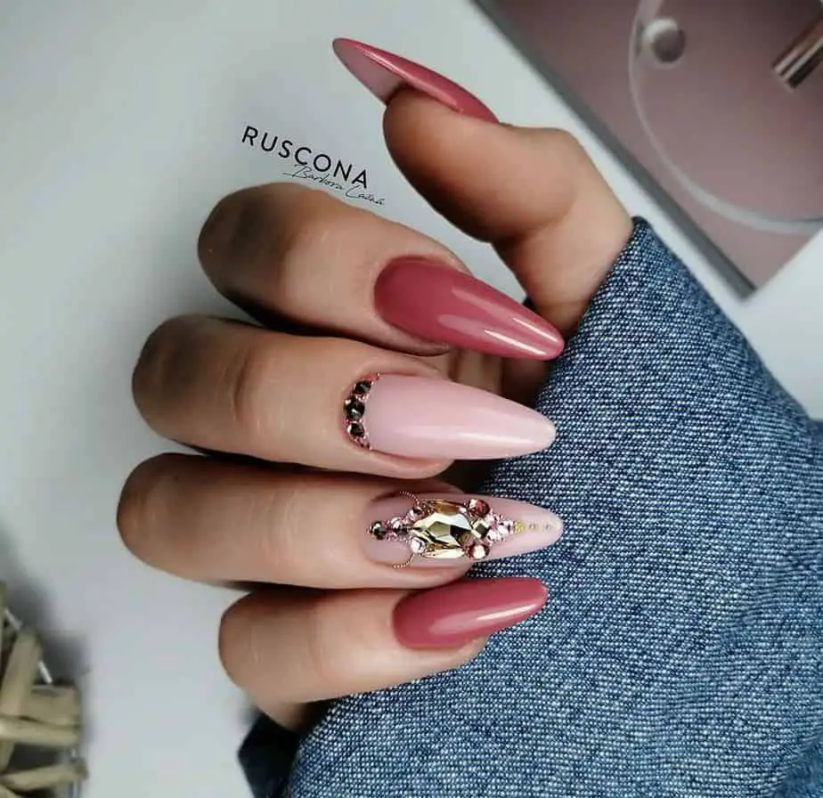 rhinestones nails designs